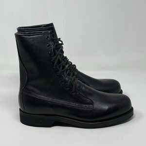 Addison Shoe Co Military Soft Toe Boots Mens 9 D Black Biltrite Vintage 1991